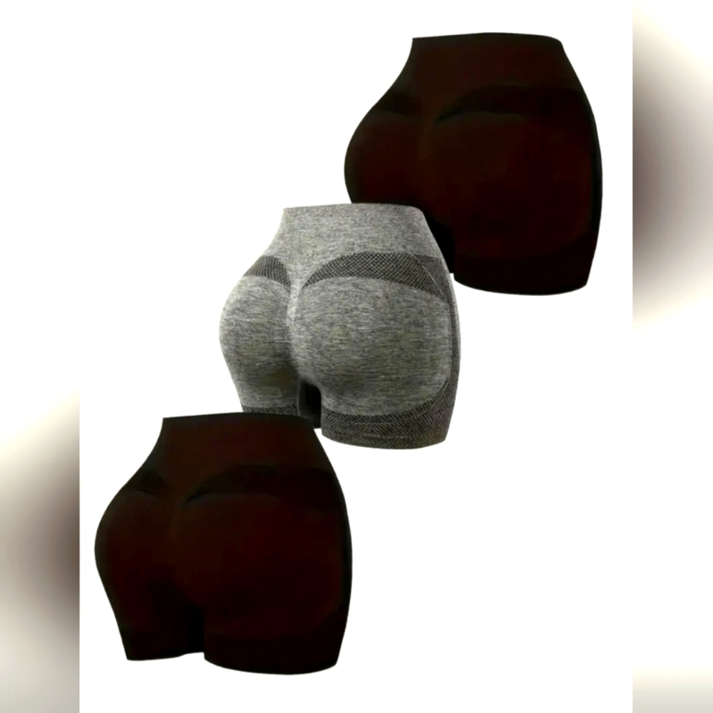 3-pack of gym shorts, 2 black and one gray